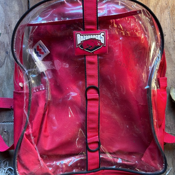 Red Arkansas Razorbacks Clear Backpack - Picture 1 of 3